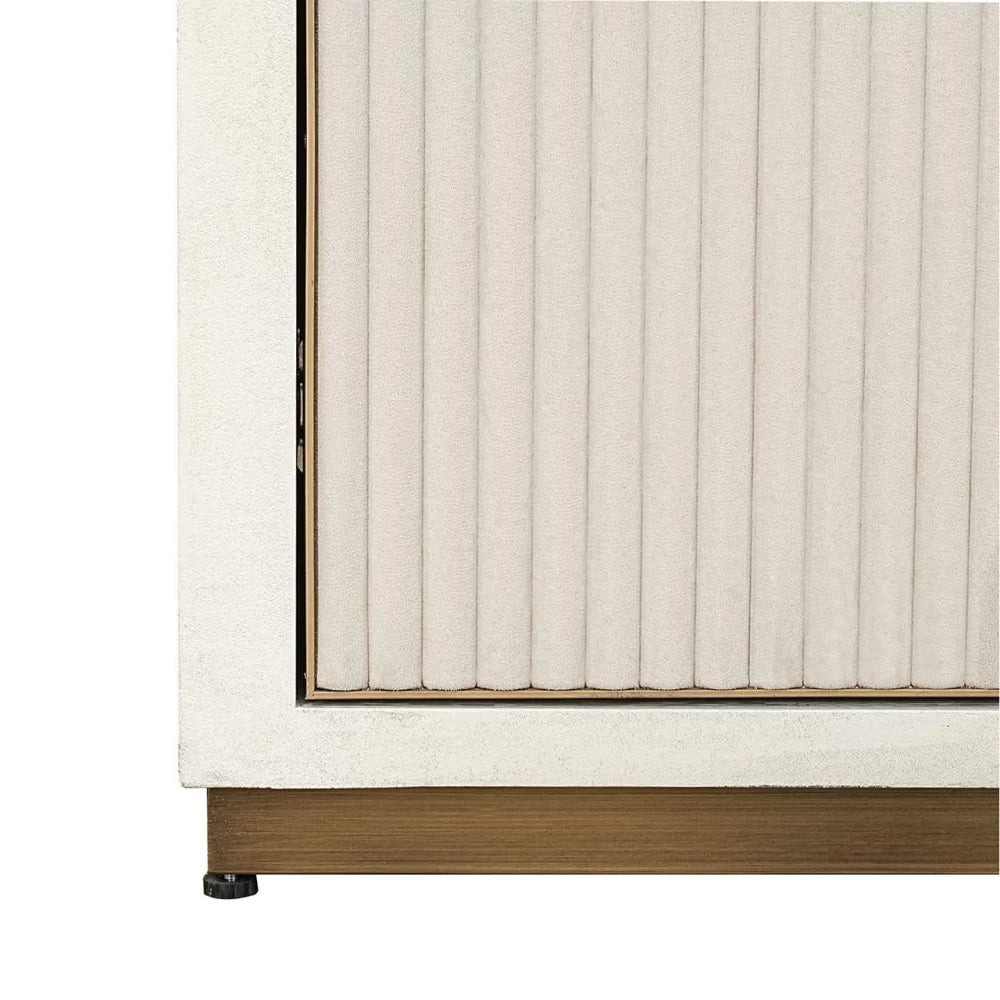 Dulap cu usi tapitate cu catifea din MDF Alb si MDF/Metal Alb/Alama L90xH212cm Tivoli Richmond Interiors