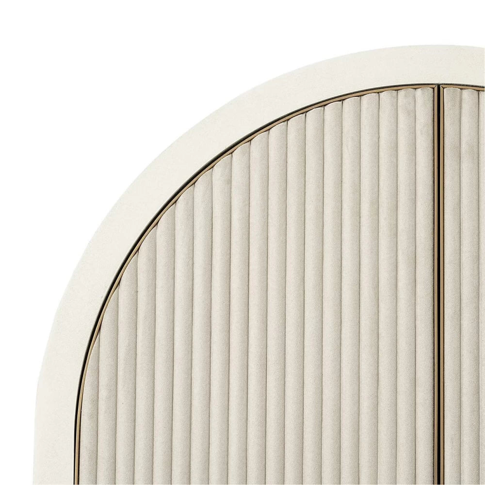Dulap cu usi tapitate cu catifea din MDF Alb si MDF/Metal Alb/Alama L90xH212cm Tivoli Richmond Interiors