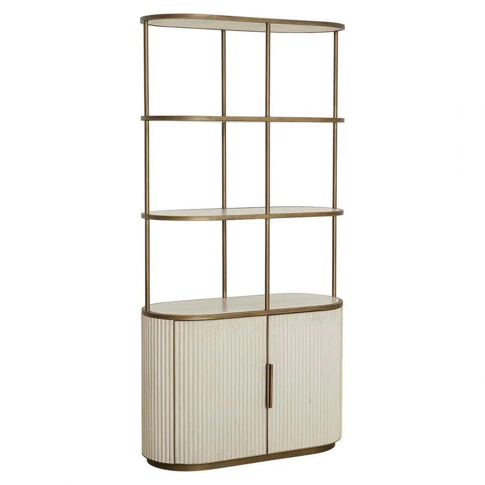 Raft din Ceramica Alb si MDF/Metal Alb/Alama L100xH197cm Tivoli Richmond Interiors