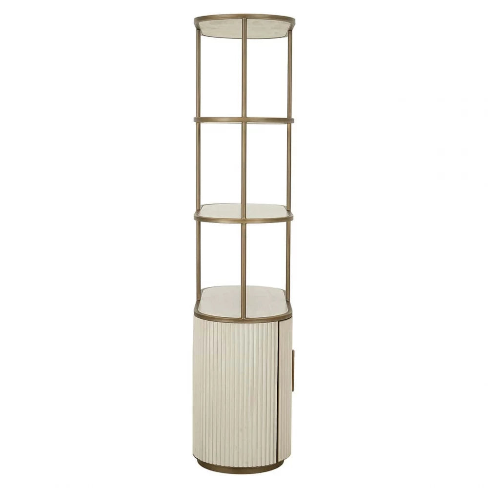 Raft din Ceramica Alb si MDF/Metal Alb/Alama L100xH197cm Tivoli Richmond Interiors