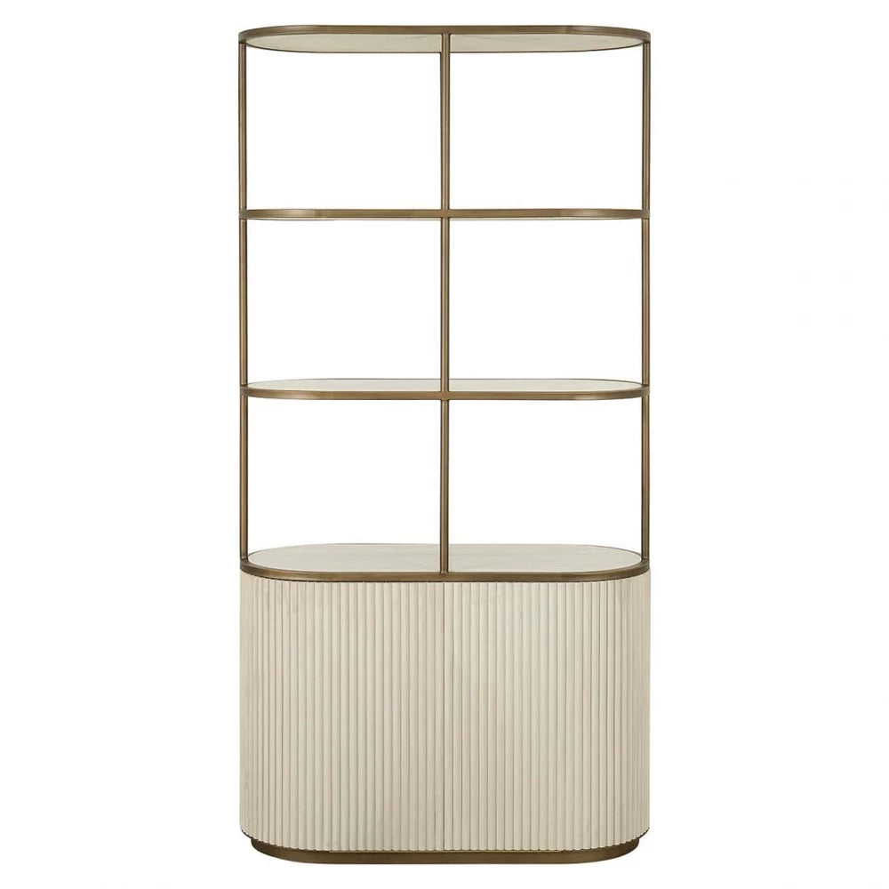 Raft din Ceramica Alb si MDF/Metal Alb/Alama L100xH197cm Tivoli Richmond Interiors