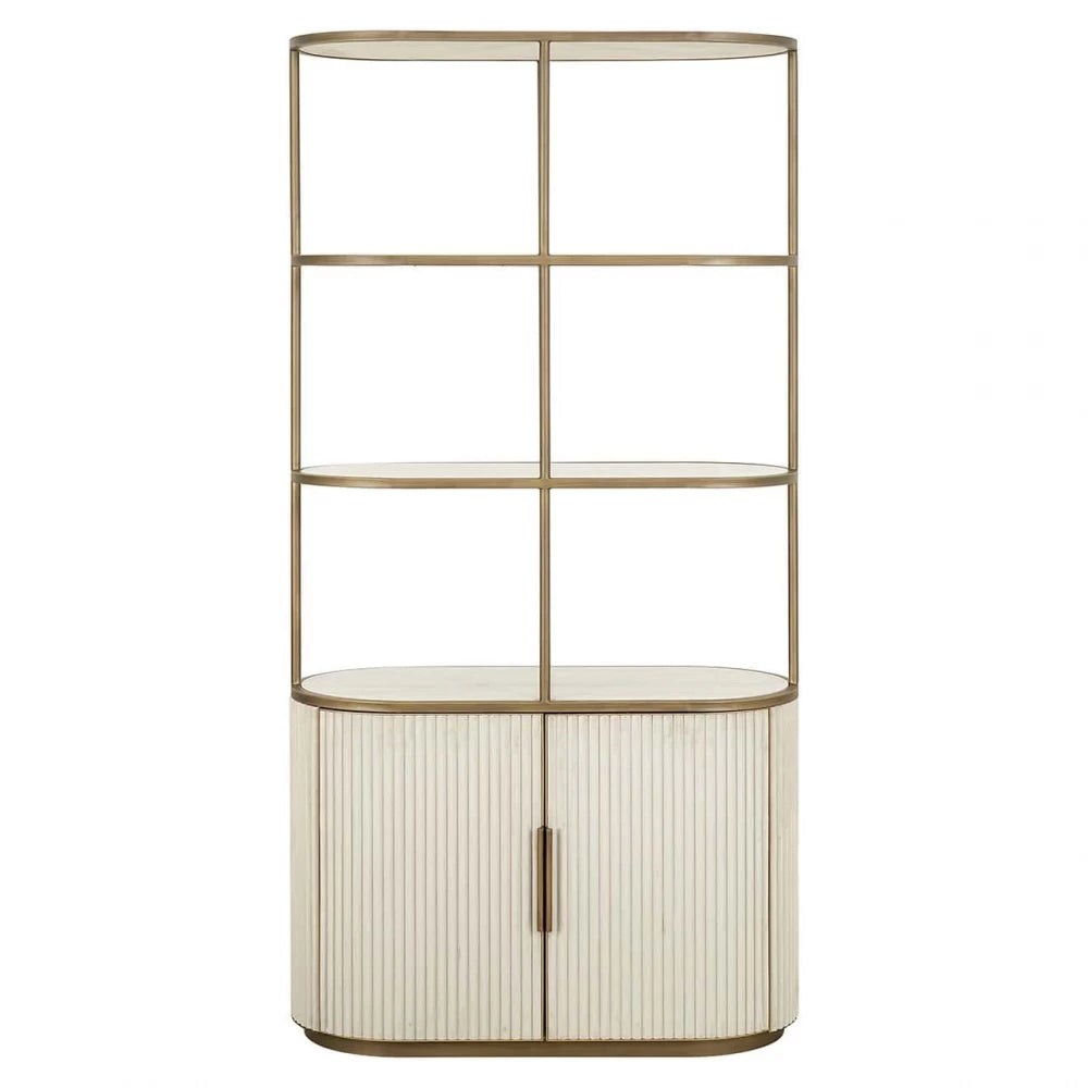 Raft din Ceramica Alb si MDF/Metal Alb/Alama L100xH197cm Tivoli Richmond Interiors