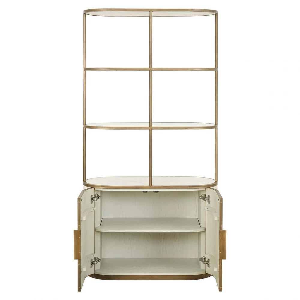 Raft din Ceramica Alb si MDF/Metal Alb/Alama L100xH197cm Tivoli Richmond Interiors