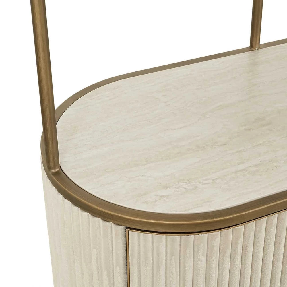 Raft din Ceramica Alb si MDF/Metal Alb/Alama L100xH197cm Tivoli Richmond Interiors