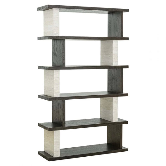 Raft din Furnir de stejar Maro si Lemn/Piatra Maro/Bej L120xH200cm Waldorf Richmond Interiors