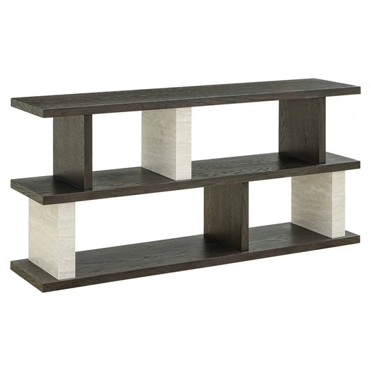 Consola din Furnir de stejar Maro si Lemn/Piatra Maro/Bej L171xH83cm Waldorf Richmond Interiors
