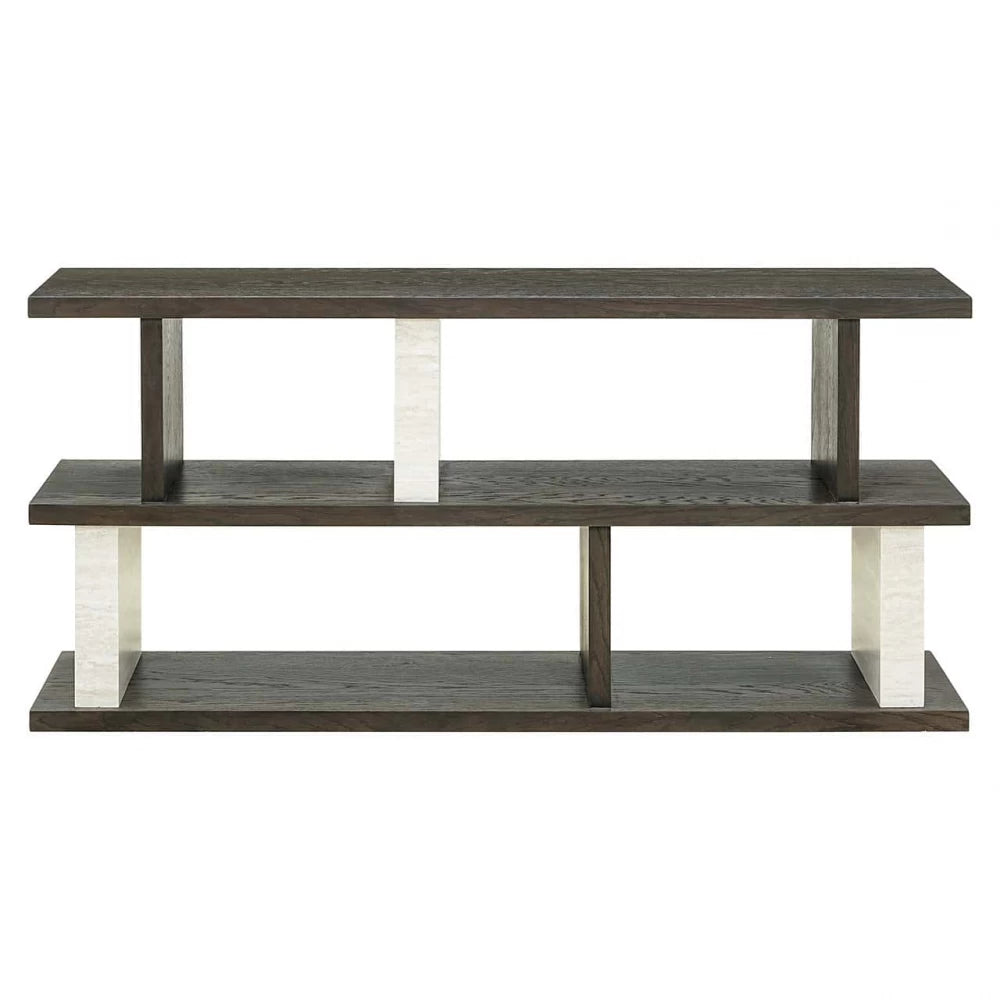 Consola din Furnir de stejar Maro si Lemn/Piatra Maro/Bej L171xH83cm Waldorf Richmond Interiors