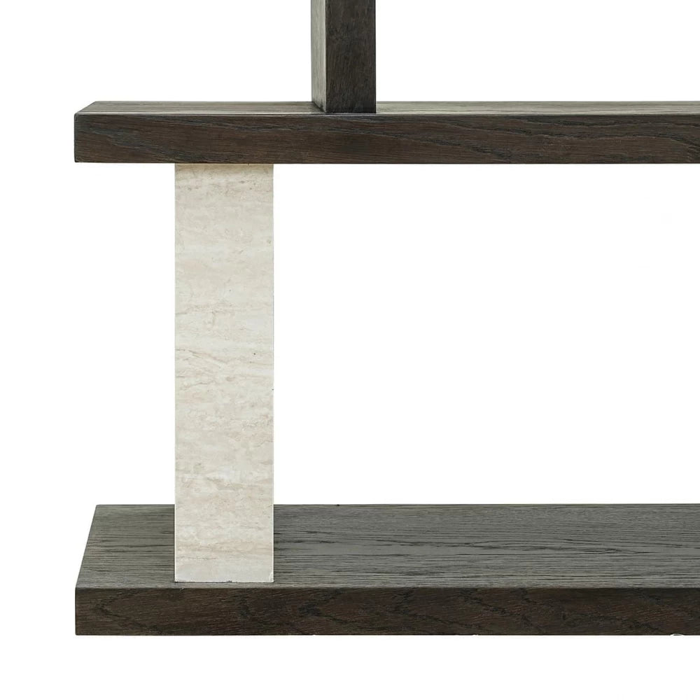 Consola din Furnir de stejar Maro si Lemn/Piatra Maro/Bej L171xH83cm Waldorf Richmond Interiors