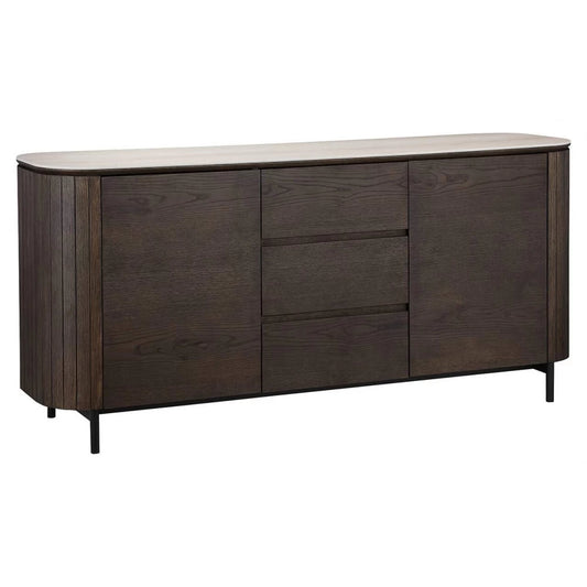 Comoda din Ceramica Bej si Furnir de stejar Maro L179.5xH80cm Ritz Richmond Interiors