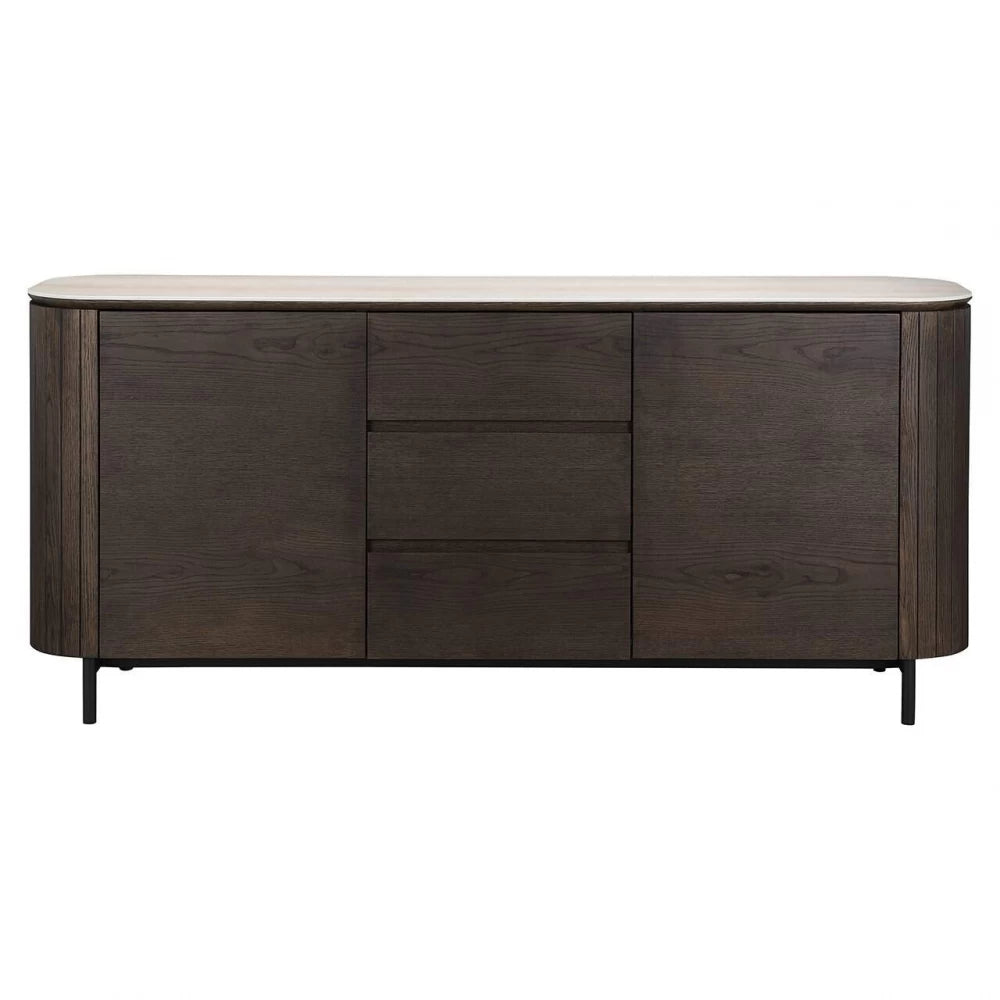Comoda din Ceramica Bej si Furnir de stejar Maro L179.5xH80cm Ritz Richmond Interiors