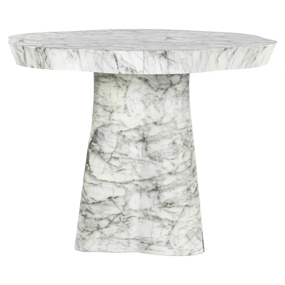 Masa Asimetrica din Marmura artificiala/Metal Alb D100xH76cm Rockyard Richmond Interiors