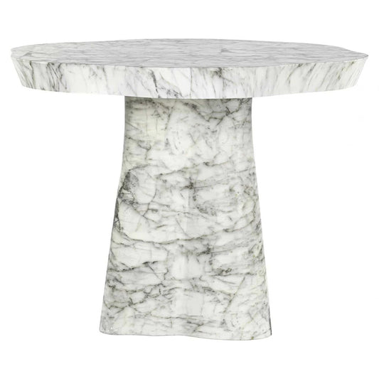 Masa Asimetrica din Marmura artificiala/Metal Alb D100xH76cm Rockyard Richmond Interiors