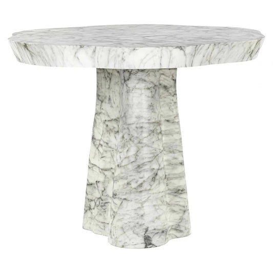 Masa Asimetrica din Marmura artificiala/Metal Alb D100xH76cm Rockyard Richmond Interiors