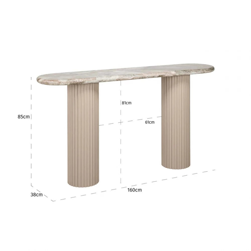 Consola din Marmura Bej si MDF Bej L160xH85cm Coronel Richmond Interiors