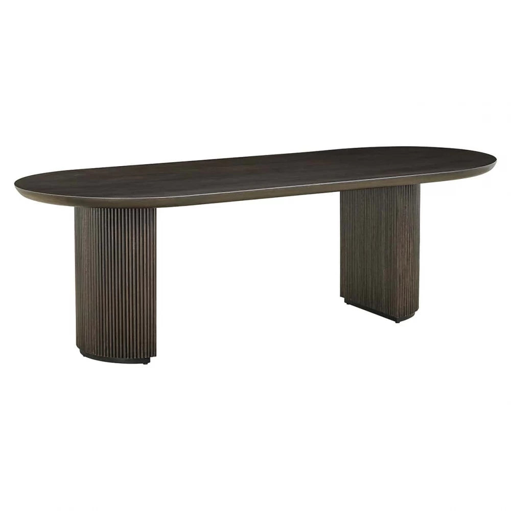 Masa Ovala din Lemn de stejar/Metal Maro inchis L280xH76cm Kingston Richmond Interiors