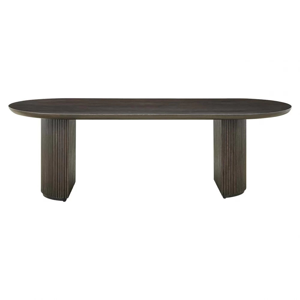 Masa Ovala din Lemn de stejar/Metal Maro L280xH76cm Kingston Richmond Interiors