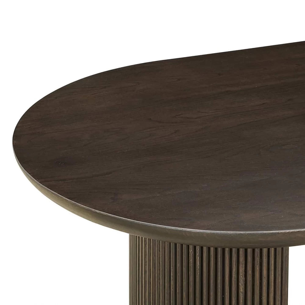Masa Ovala din Lemn de stejar/Metal Maro L280xH76cm Kingston Richmond Interiors