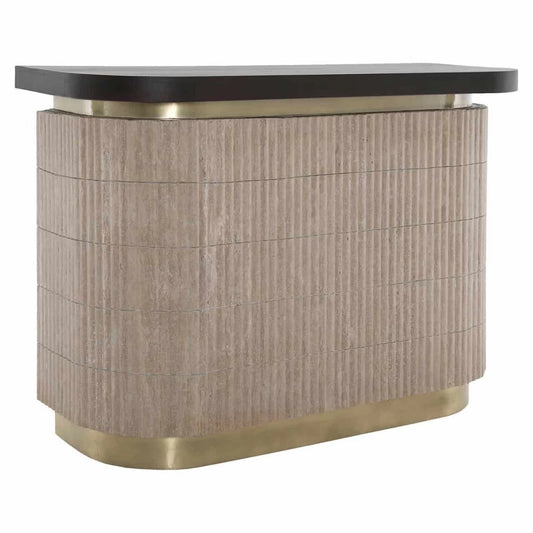 Bar din Lemn Maro si Metal/Travertin Alama/Bej L140xH105cm Martini  Richmond Interiors
