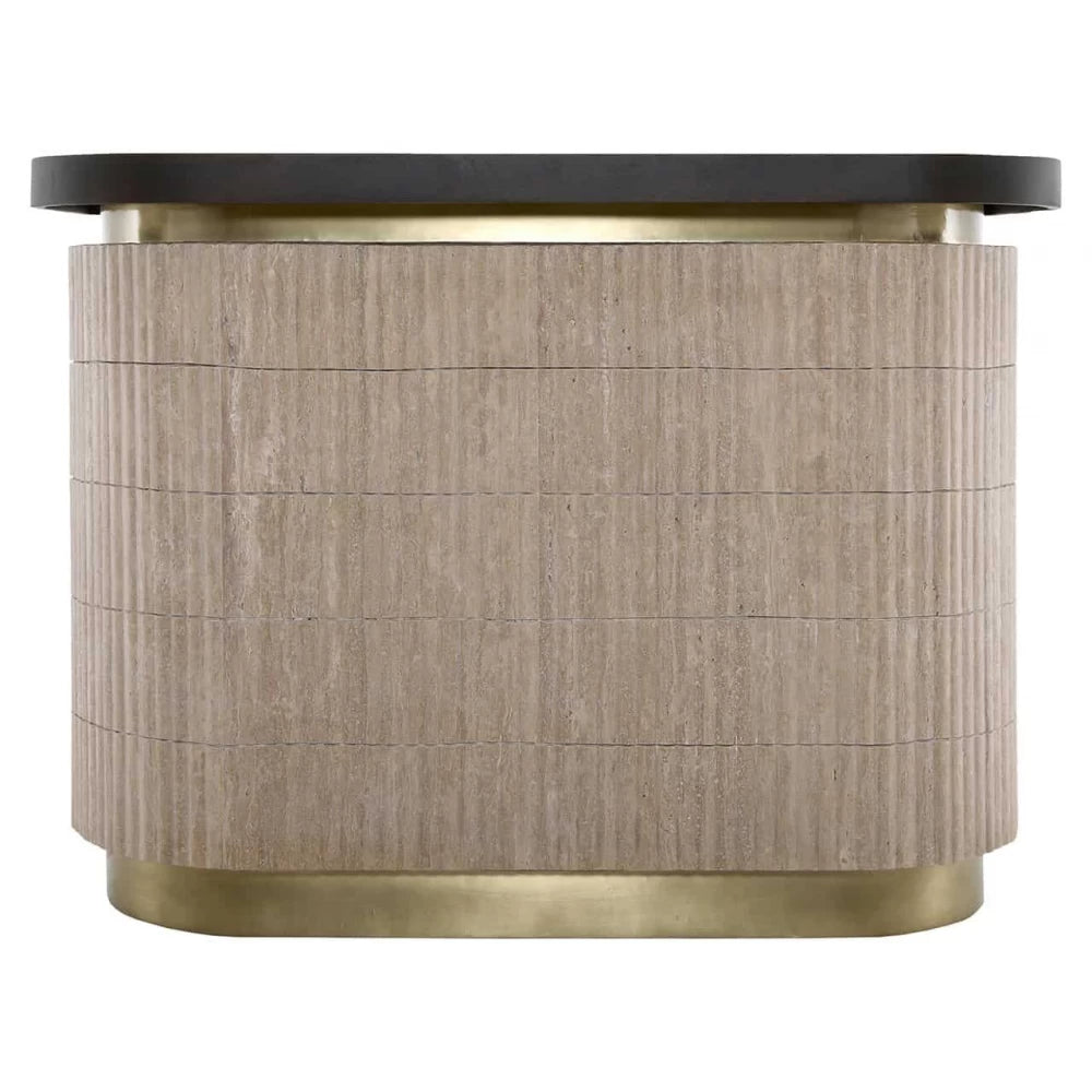 Bar din Lemn Maro si Metal/Travertin Alama/Bej L140xH105cm Martini  Richmond Interiors