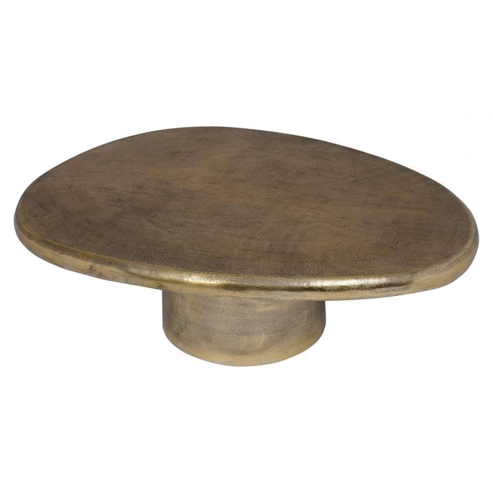 Masuta de cafea Asimetrica din Aluminiu Auriu L106xH35cm Pulitzer