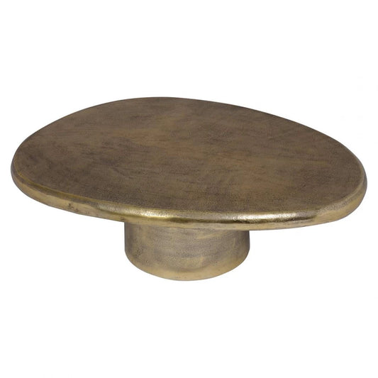 Masuta de cafea Asimetrica din Aluminiu Auriu L106xH35cm Pulitzer