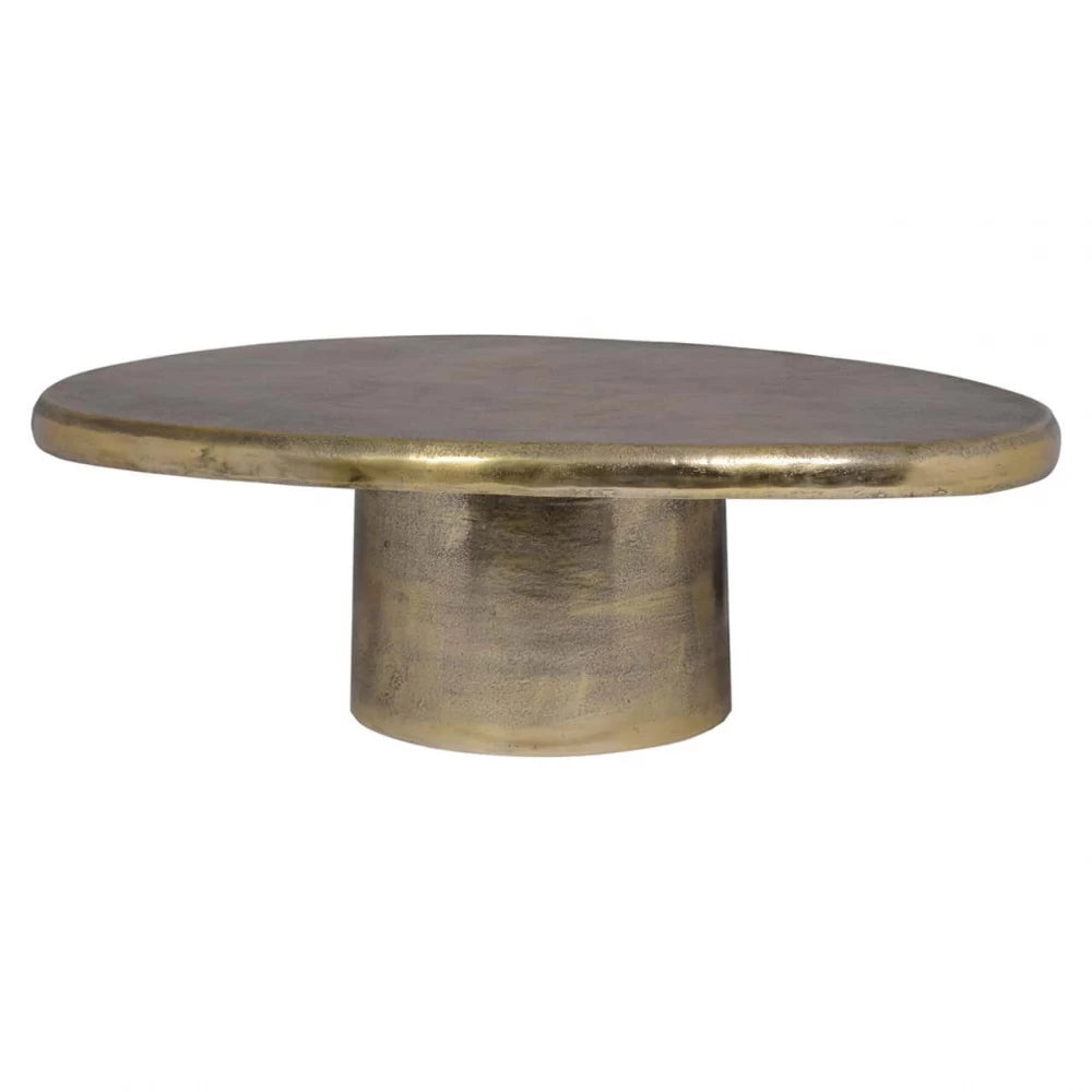 Masuta de cafea Asimetrica din Aluminiu Auriu L106xH35cm Pulitzer
