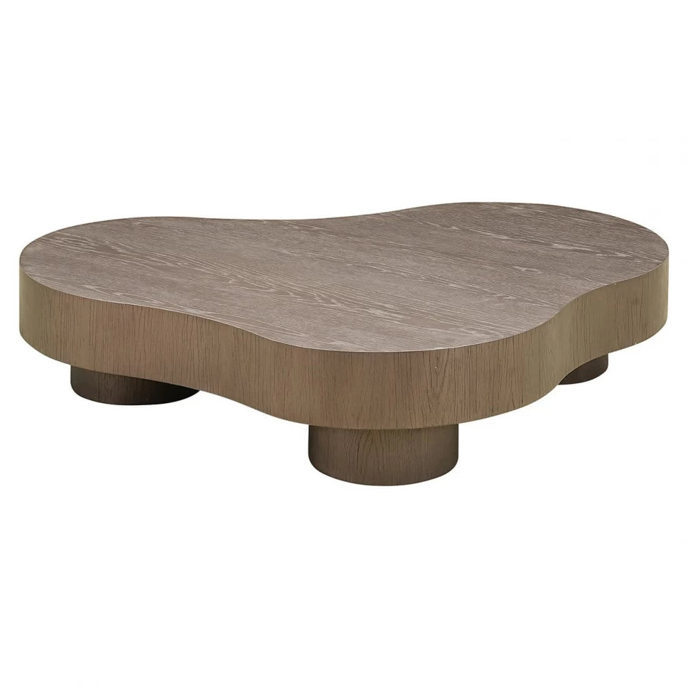 Masuta de cafea Asimetrica din Furnir de stejar Bronz L142xH30cm Bogor