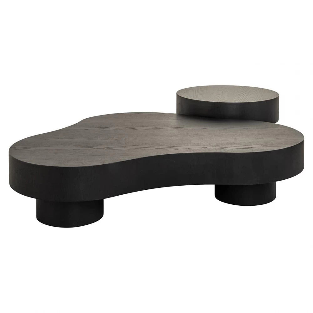 Masuta de cafea Asimetrica din Furnir de stejar Maro inchis L143xH30cm Bogor