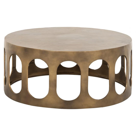 Masuta de cafea Rotunda din Aluminiu Auriu D86xH36cm Du Pont