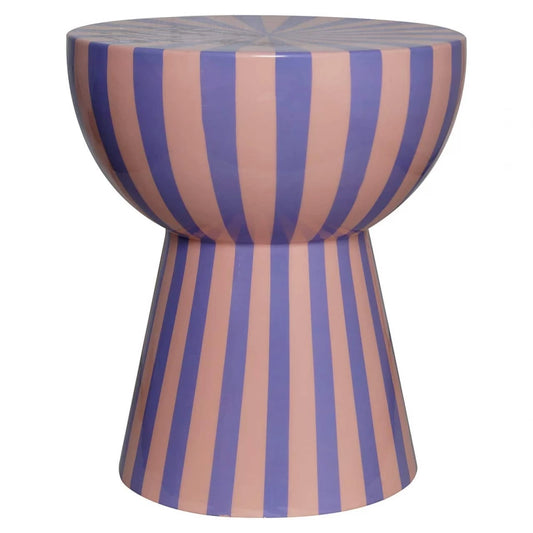 Masuta laterala Rotunda din Metal Roz/Mov D34xH40cm Valeria