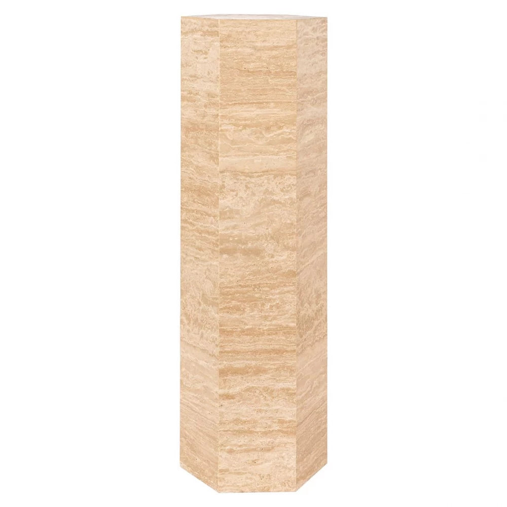 Coloana Hexagonala din Travertin Bej L30xH90cm Vespin