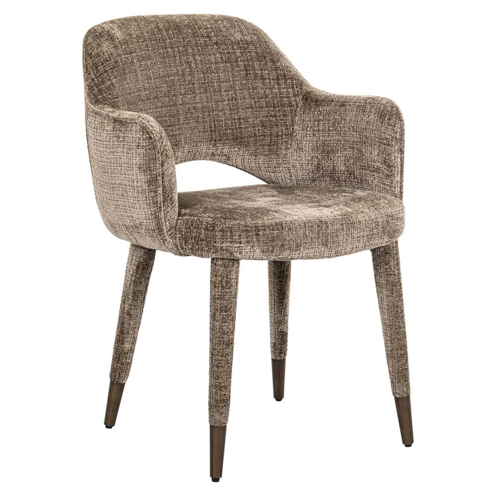 Scaun tapitat cu Chenille Mari cu picioare din Metal Maro H83xL59xA63cm Donnatella  Richmond interiors