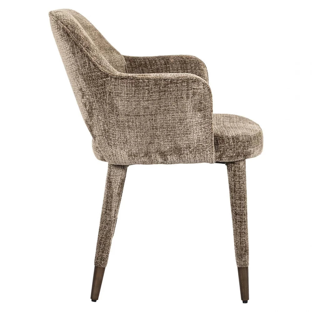 Scaun tapitat cu Chenille Mari cu picioare din Metal Maro H83xL59xA63cm Donnatella  Richmond interiors