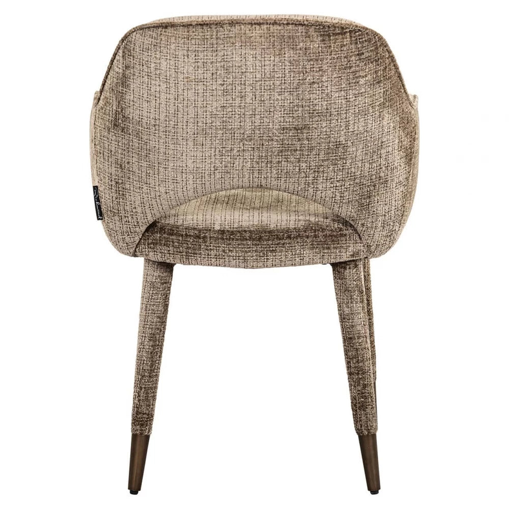 Scaun tapitat cu Chenille Mari cu picioare din Metal Maro H83xL59xA63cm Donnatella  Richmond interiors