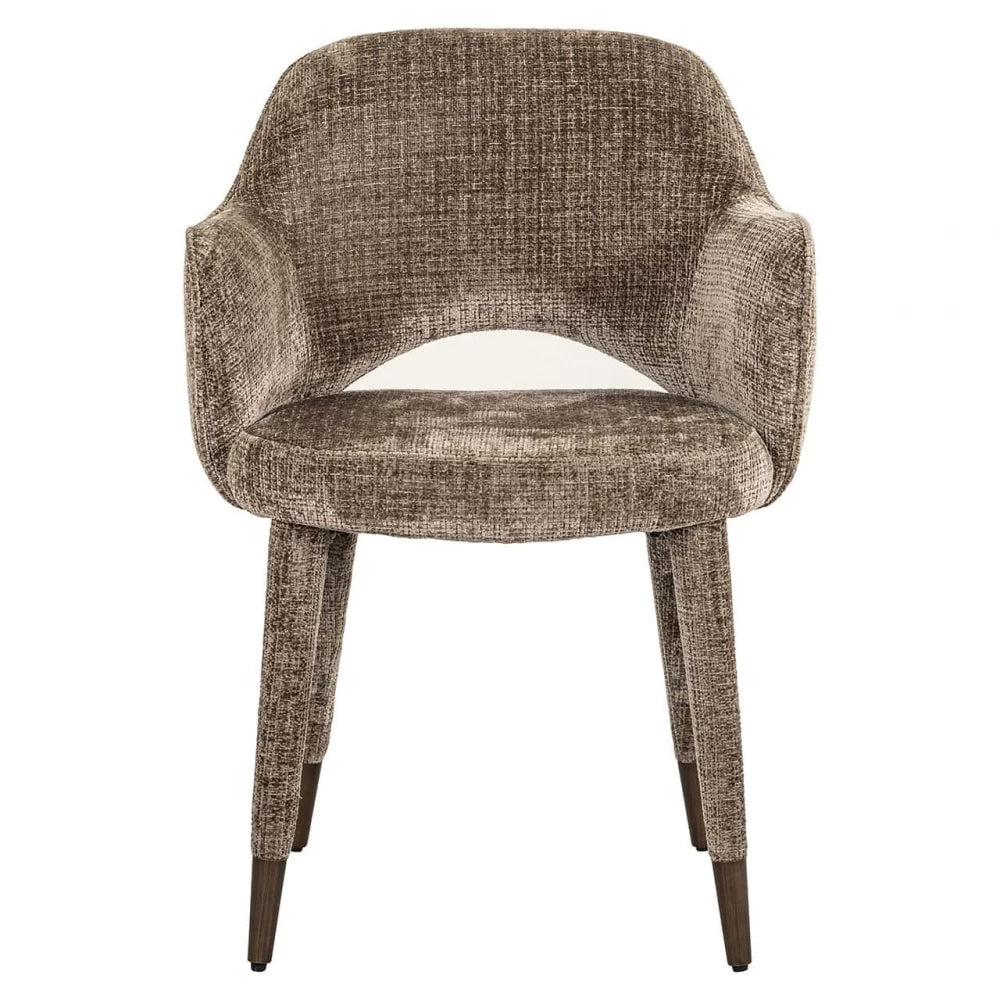 Scaun tapitat cu Chenille Mari cu picioare din Metal Maro H83xL59xA63cm Donnatella  Richmond interiors