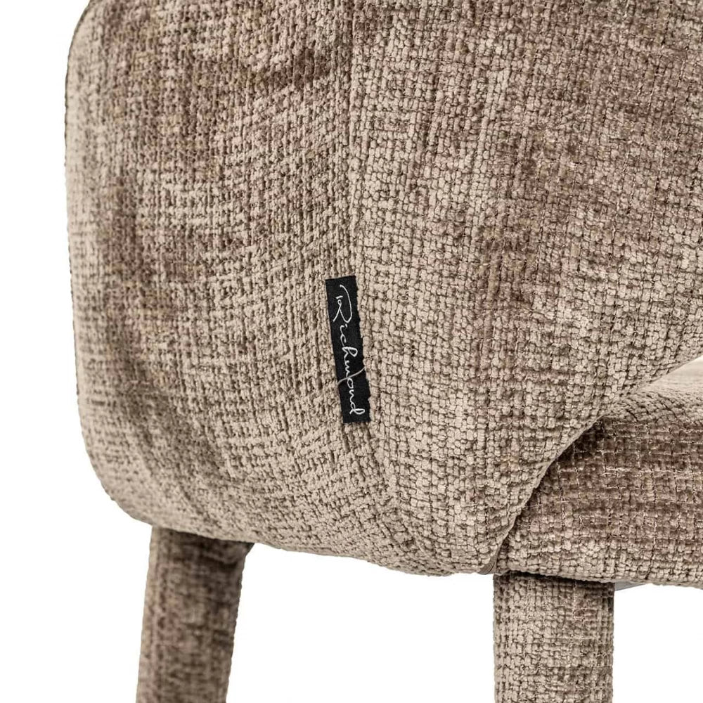 Scaun tapitat cu Chenille Mari cu picioare din Metal Maro H83xL59xA63cm Donnatella  Richmond interiors