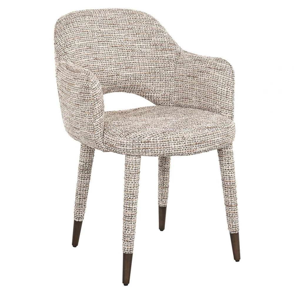 Scaun tapitat cu Stofa Bej cu picioare din Metal Maro H83xL59xA63cm Donnatella Richmond interiors
