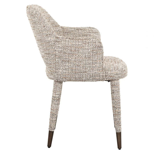 Scaun tapitat cu Stofa Bej cu picioare din Metal Maro H83xL59xA63cm Donnatella Richmond interiors
