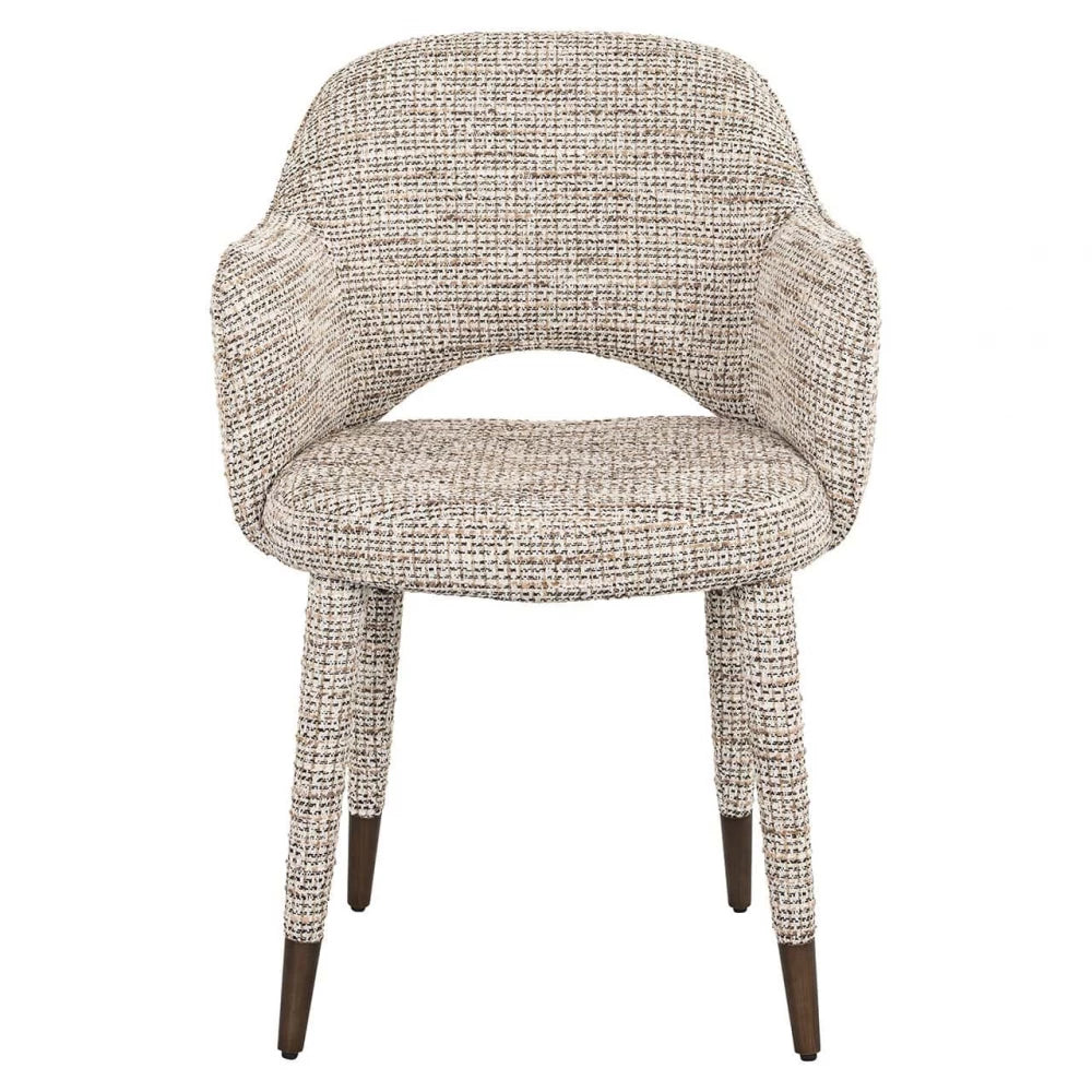 Scaun tapitat cu Stofa Bej cu picioare din Metal Maro H83xL59xA63cm Donnatella Richmond interiors