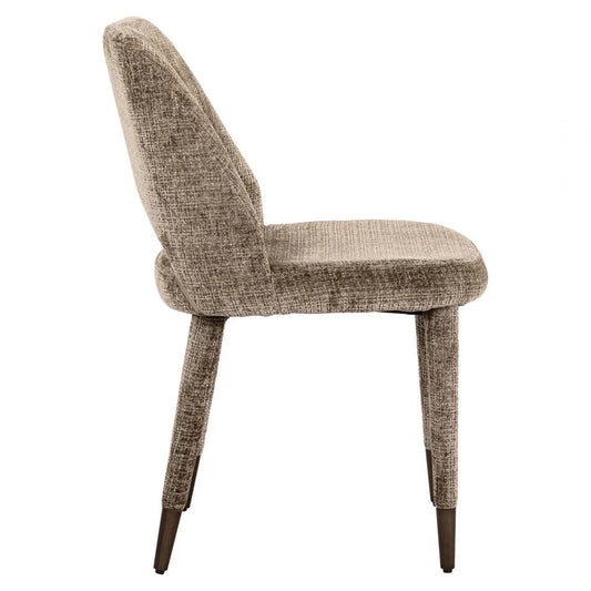 Scaun tapitat cu Chenille Maro cu picioare din Metal Maro H85xL50xA61cm Cecilia Richmond interiors