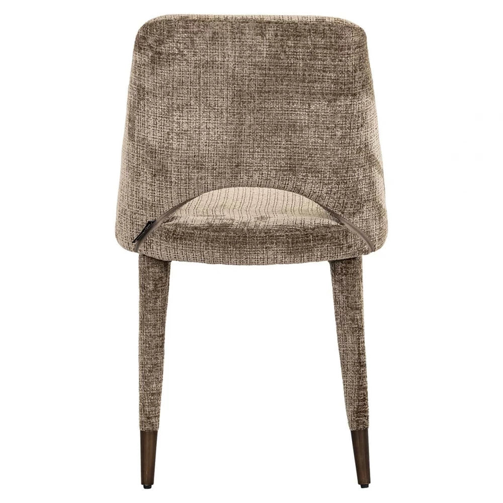 Scaun tapitat cu Chenille Maro cu picioare din Metal Maro H85xL50xA61cm Cecilia Richmond interiors