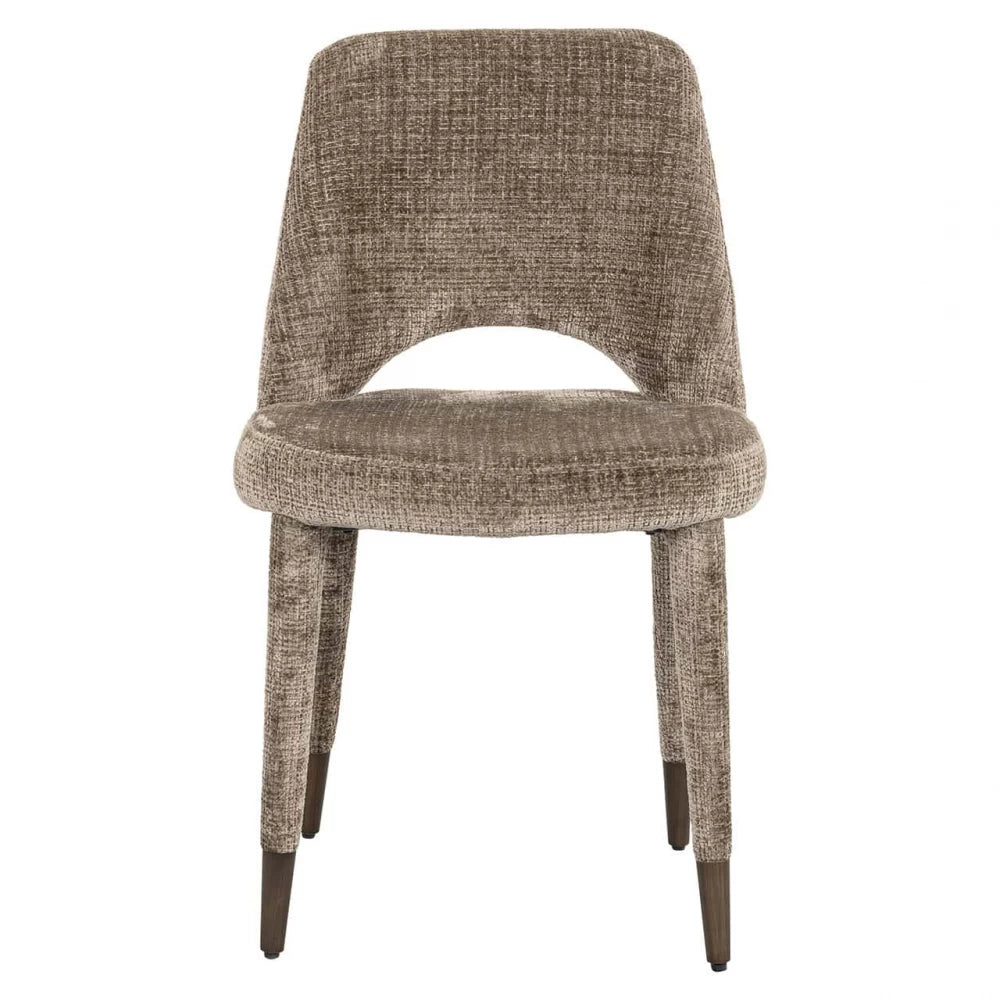 Scaun tapitat cu Chenille Maro cu picioare din Metal Maro H85xL50xA61cm Cecilia Richmond interiors