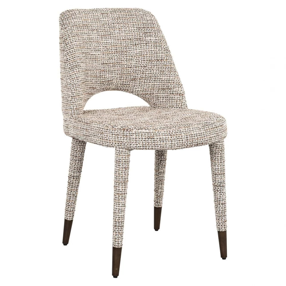 Scaun tapitat cu Stofa Bej cu picioare din Metal Maro H85xL50xA61cm Cecilia Richmond interiors