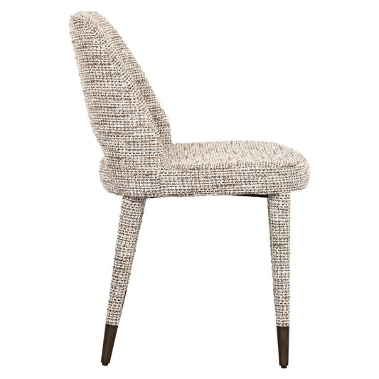 Scaun tapitat cu Stofa Bej cu picioare din Metal Maro H85xL50xA61cm Cecilia Richmond interiors