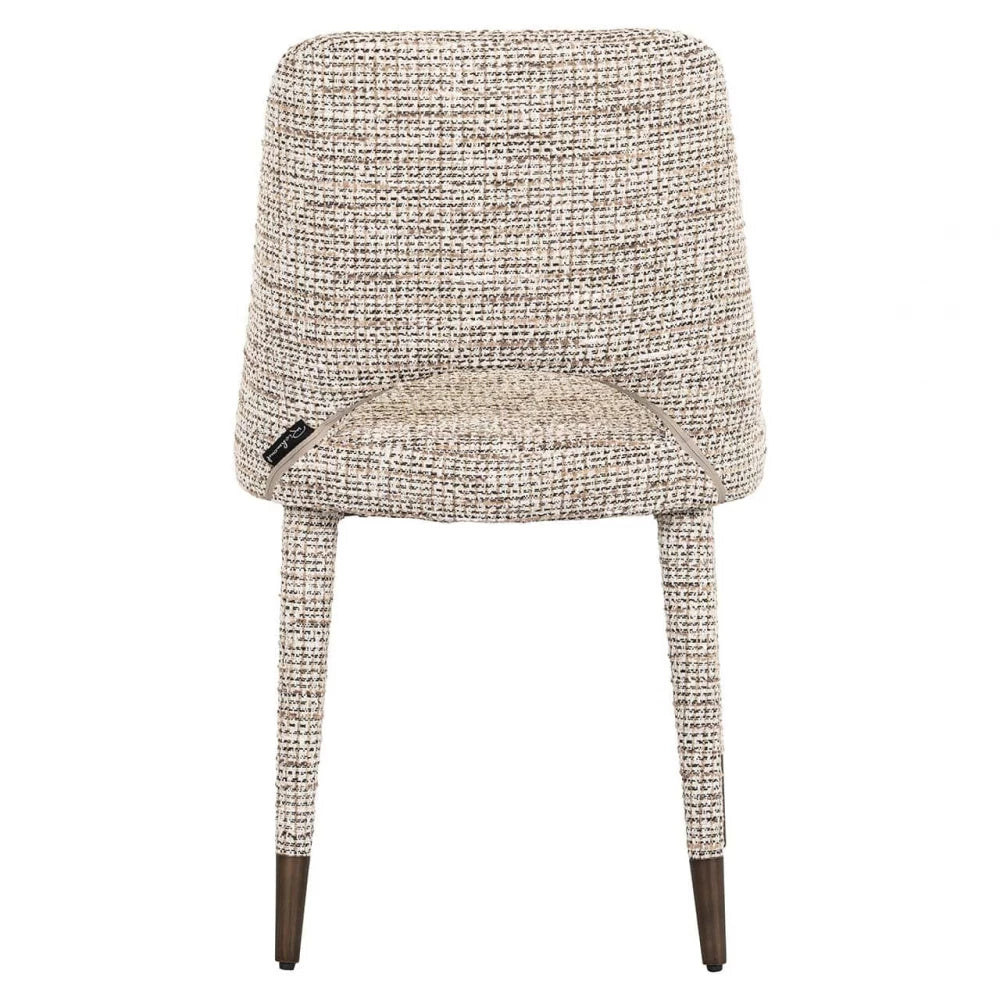 Scaun tapitat cu Stofa Bej cu picioare din Metal Maro H85xL50xA61cm Cecilia Richmond interiors