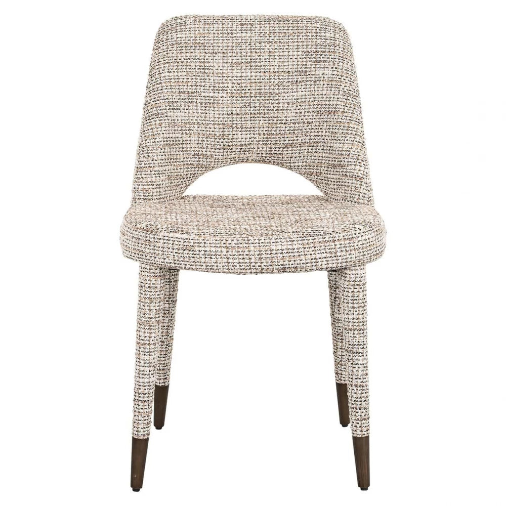Scaun tapitat cu Stofa Bej cu picioare din Metal Maro H85xL50xA61cm Cecilia Richmond interiors