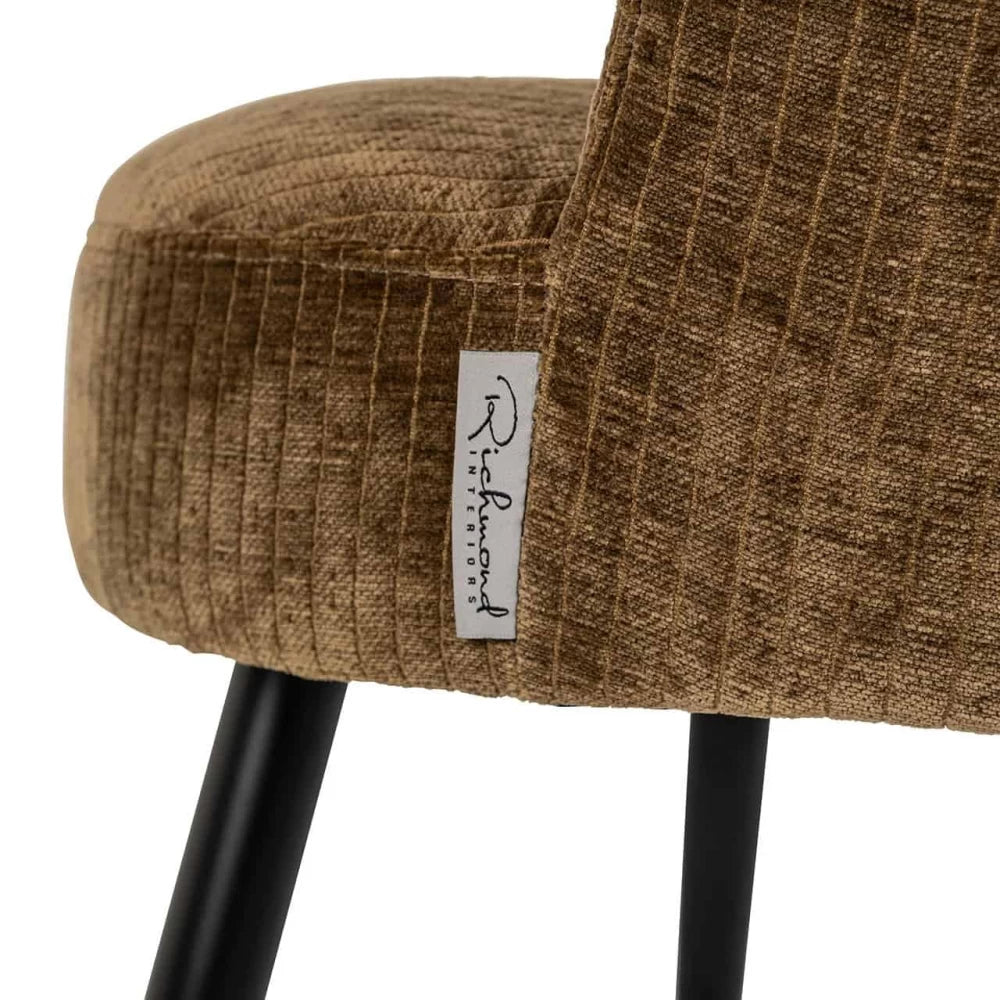 Scaun tapitat cu Stofa Maro olive cu picioare din Metal Negru H82xL58xA62cm Morton  Richmond interiors