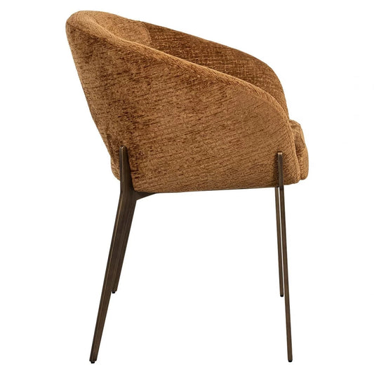 Scaun tapitat cu Stofa Maro cognac cu picioare din Metal Maro H82xL63xA57cm Kenzi  Richmond interiors