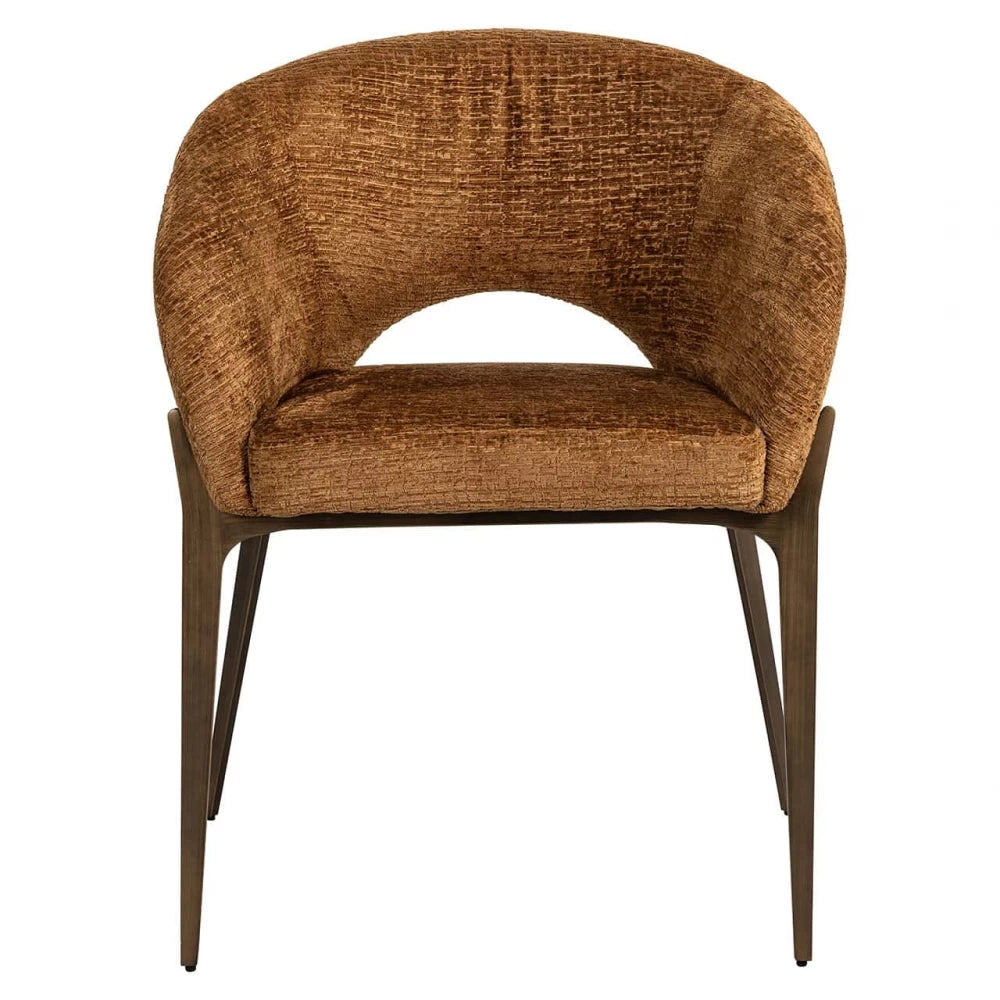 Scaun tapitat cu Stofa Maro cognac cu picioare din Metal Maro H82xL63xA57cm Kenzi  Richmond interiors