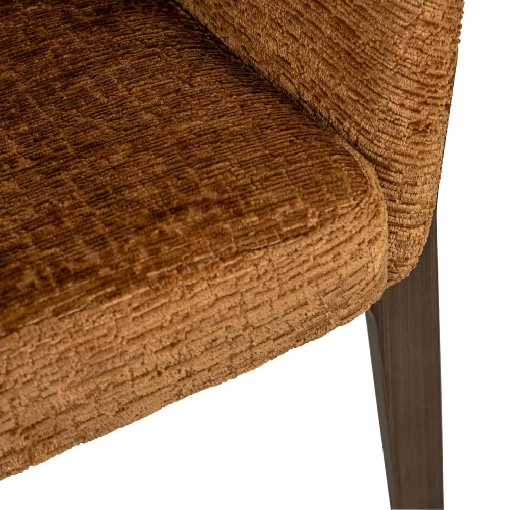 Scaun tapitat cu Stofa Maro cognac cu picioare din Metal Maro H82xL63xA57cm Kenzi  Richmond interiors